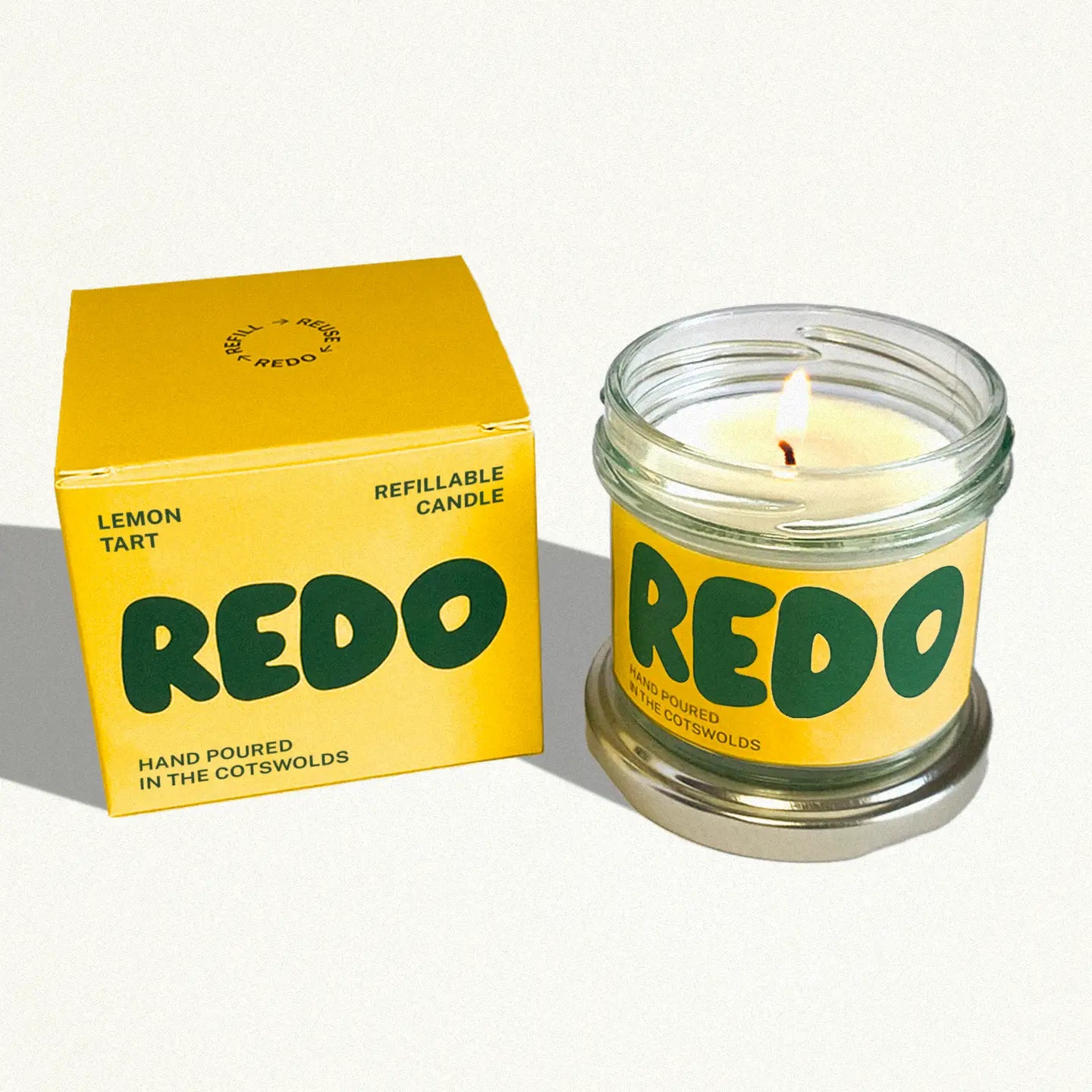 REDO Lemon Tart - 75g Plant Wax Candle - Recycled Glass