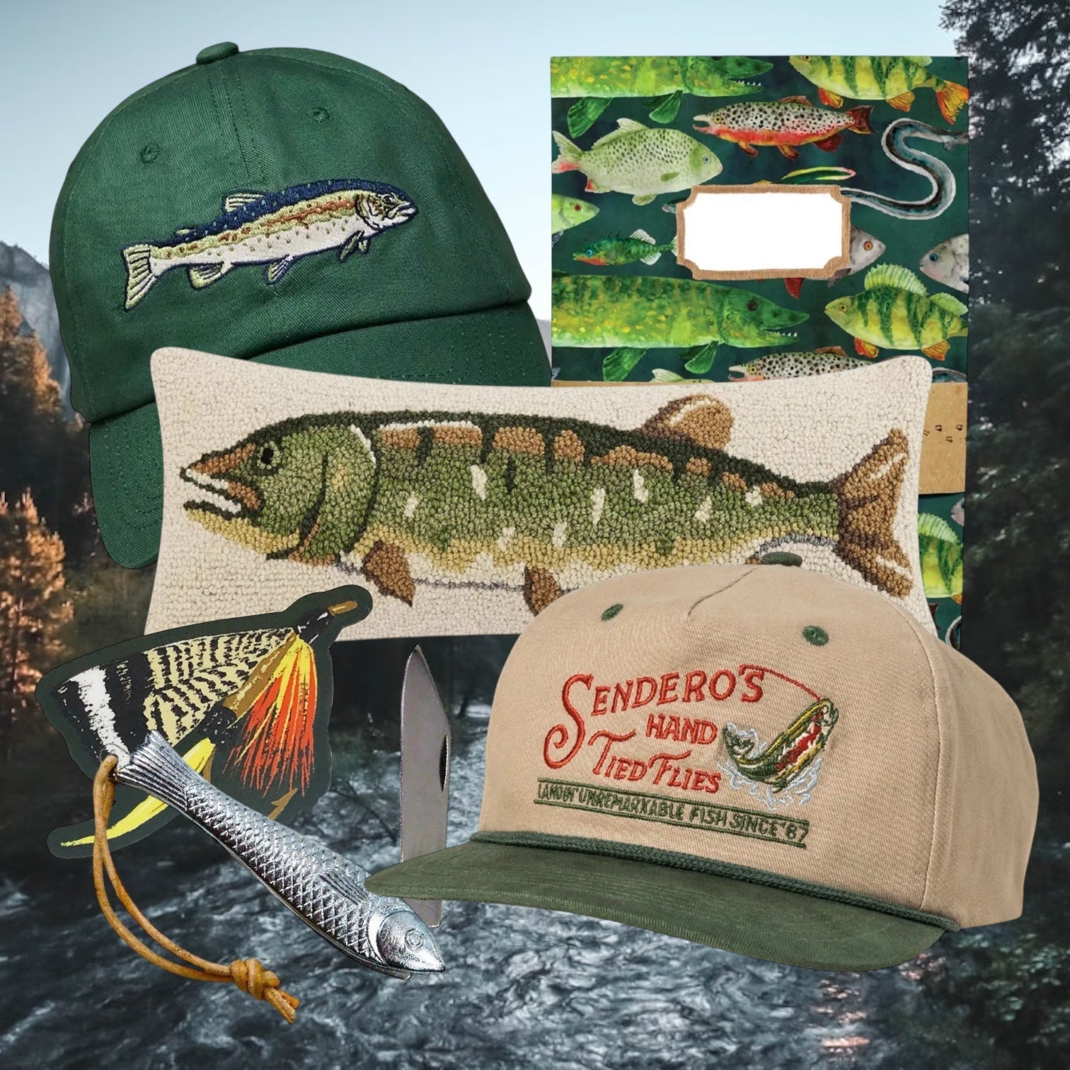 Forager Provisions Fish Collection - Fish Enthusiast Gifts In UK - Americana Fish Design Caps