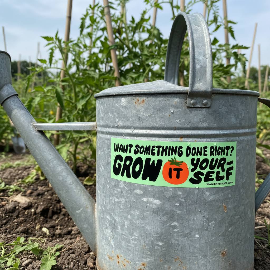 Union Made Grow It Yourself Vinyl Bumper Sticker
