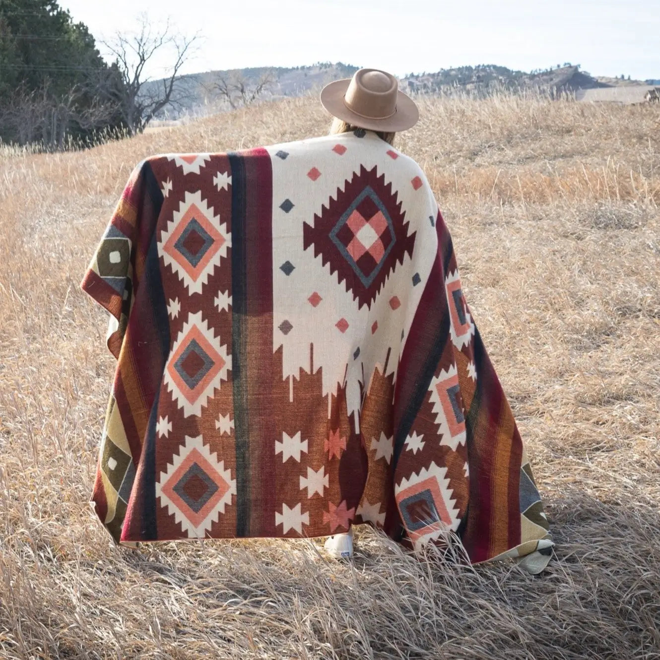 Alpaca Threadz Alpaca Wool Blanket Western Rust