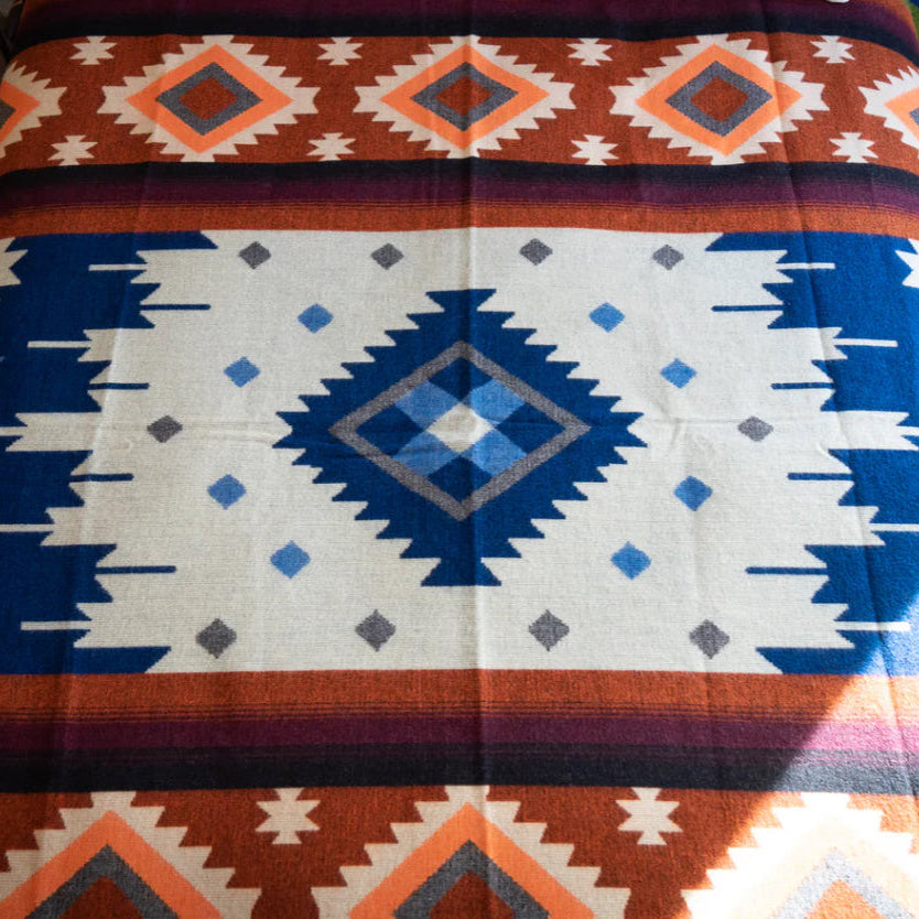 Alpaca Threadz Moab Orange Artisan Western Native Blanket