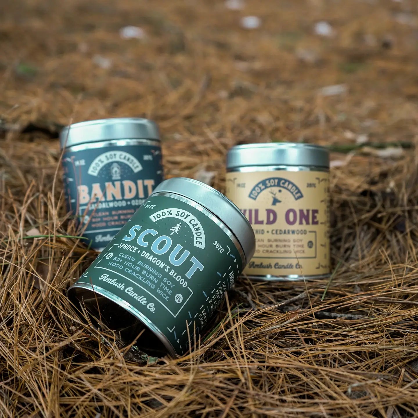 Ambush Candle Co 14OZ Scout Spruce & Dragons Blood Soy Wax Candle
