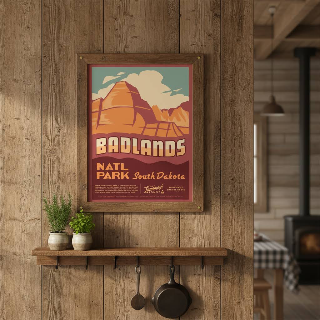 The Landmark Project Badlands National Parks Poster 12x16