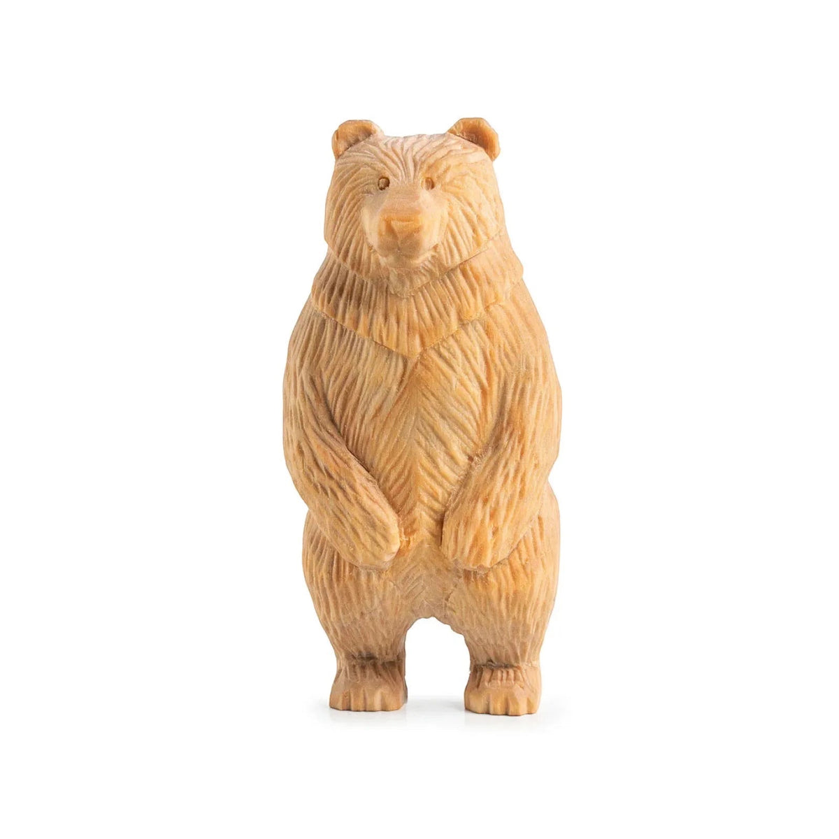 Forager Provisions LTD BeaverCraft standing bear wood carving finished figure made from light-toned basswood