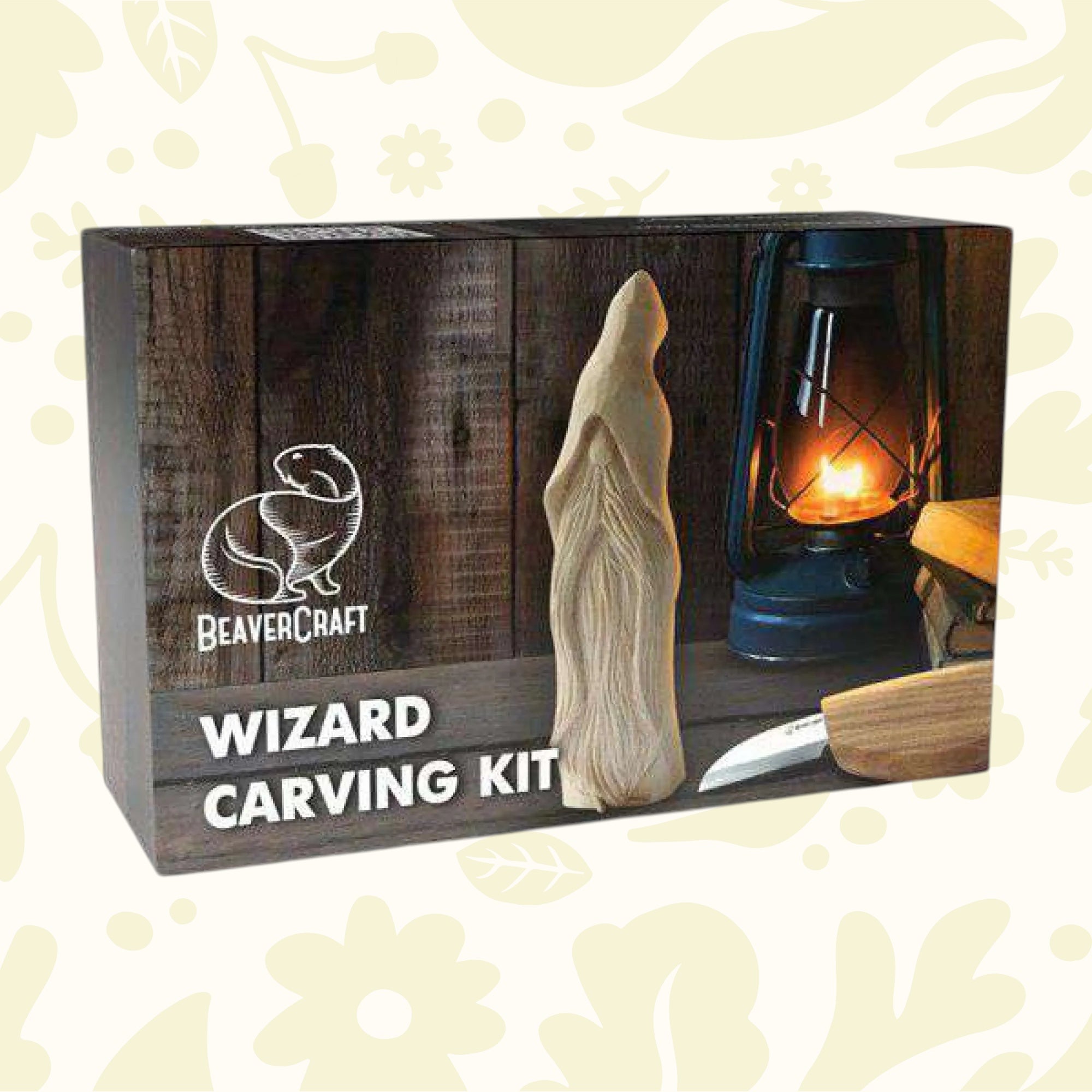 BeaverCraft DIY03 Wizard Starter Whittling Kit for beginner wood carving—complete set for hobbyists and craft enthusiasts.