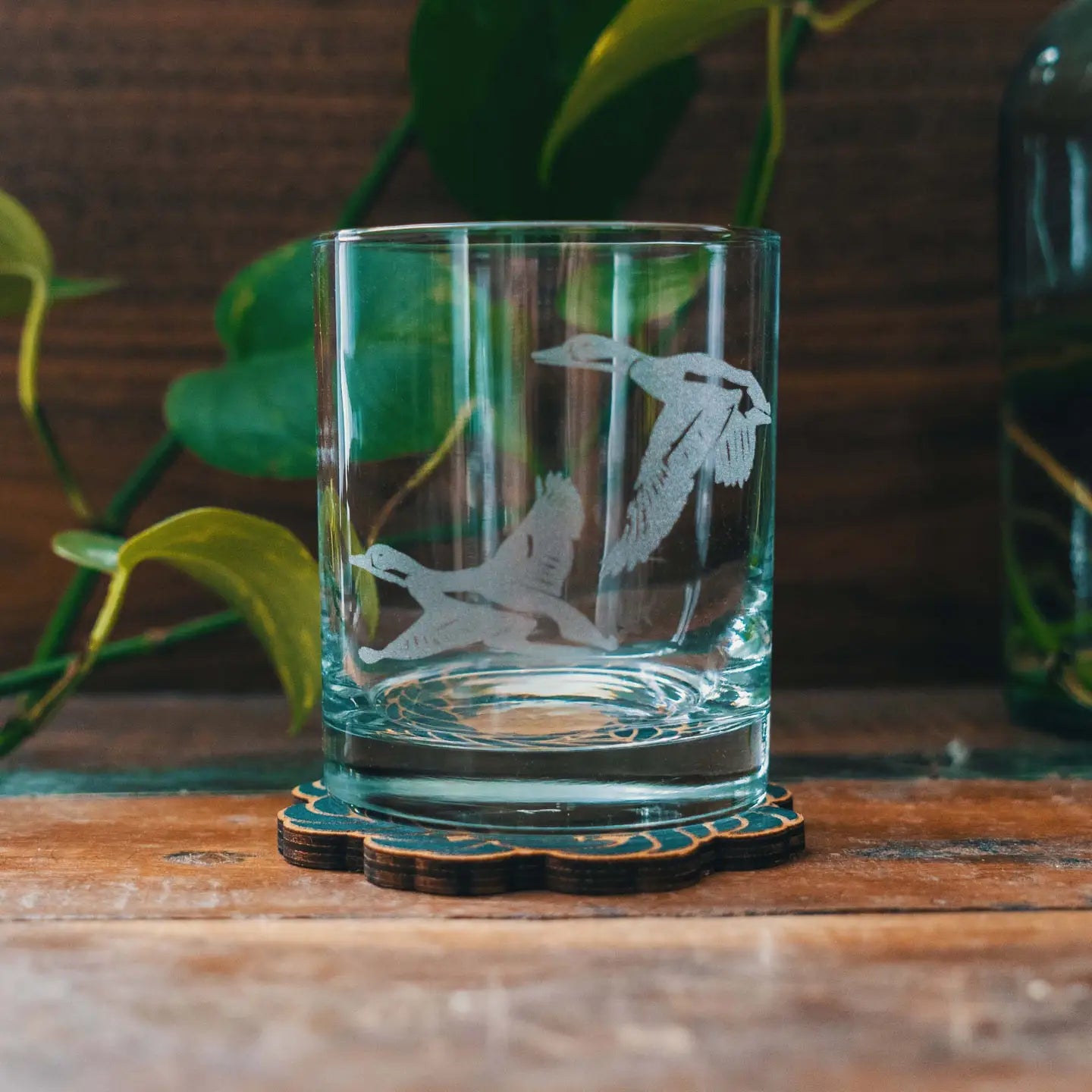 Benoit’s Design Co Flying Mallard Duck Old Fashioned Glasses 12oz