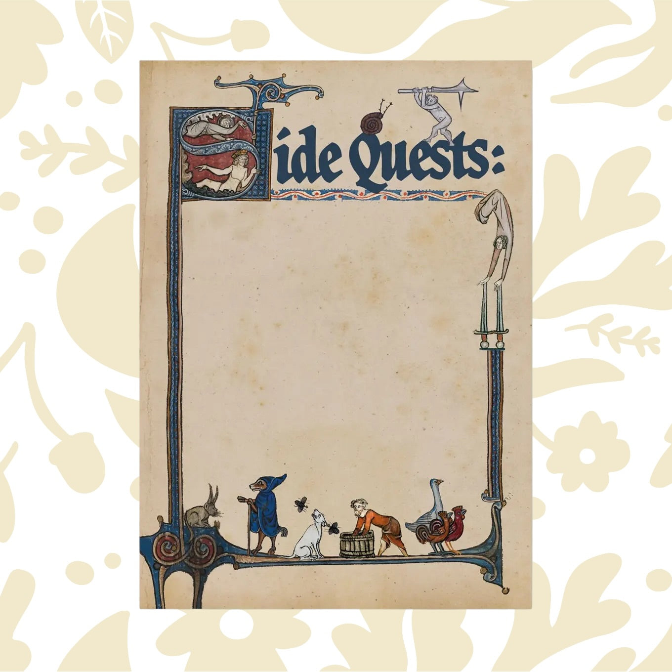 Betiobca “Side Quests” Medieval Notepad