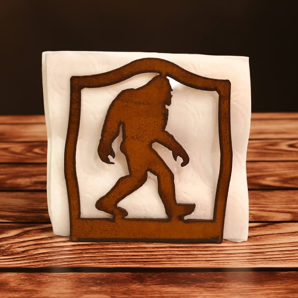 Universal Ironworks USA Bigfoot Yeti Sasquatch Rustic Napkin Holder