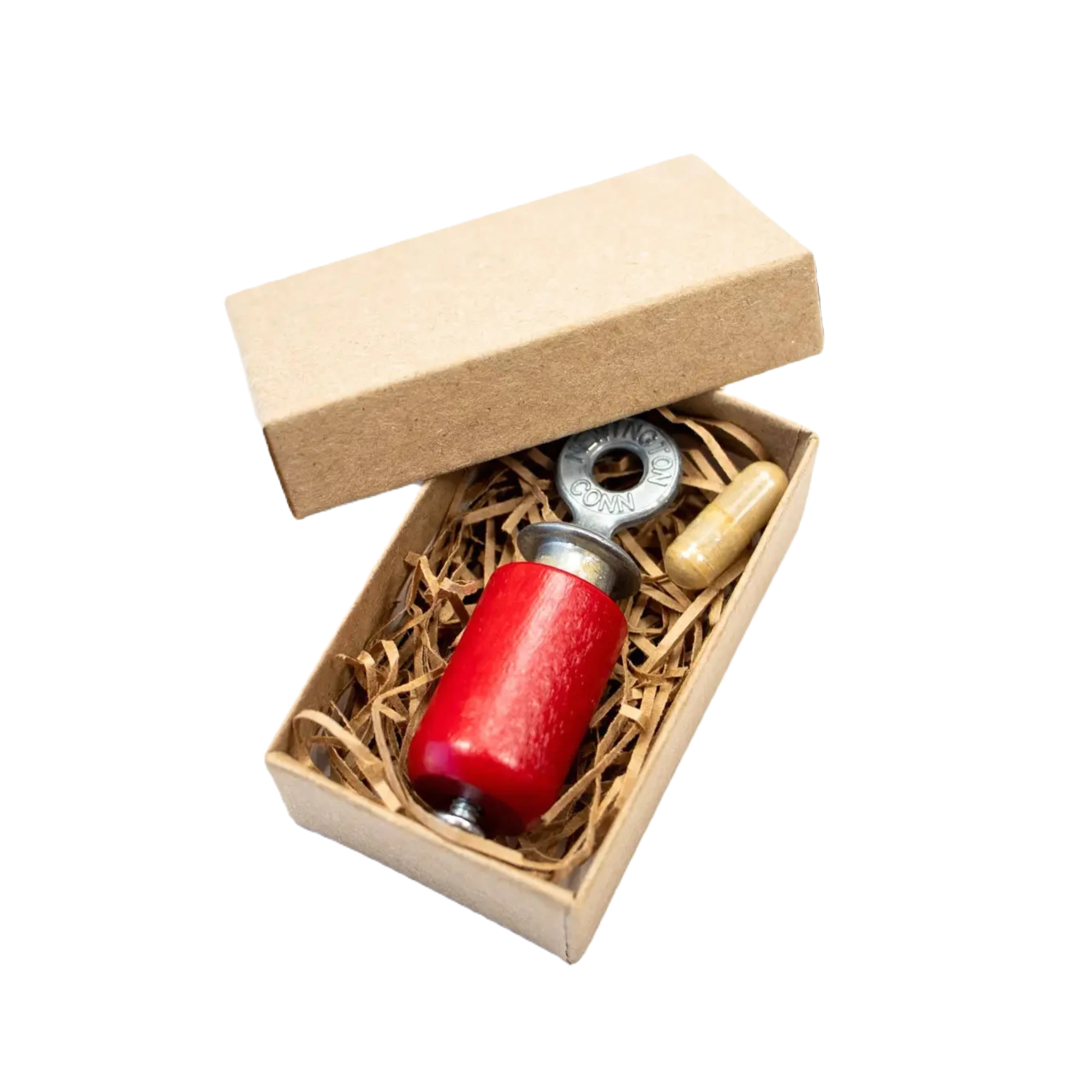 A cardboard box with an orange label featuring bird illustrations and the text "Stemcell Science Shop - Audubon Bird Call (Restock September 2024)" on a white background, contains a rosin capsule designed to imitate and attract birds.