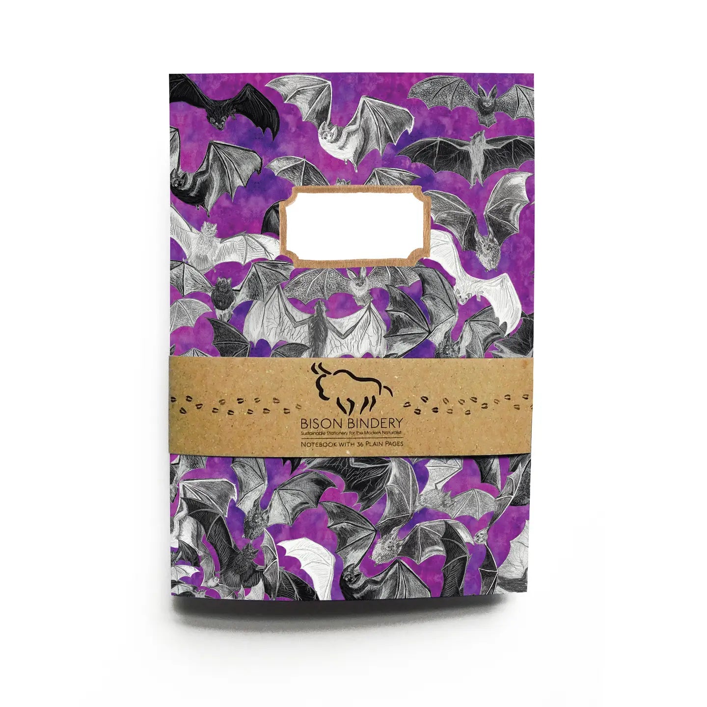 Bison Bindery A5 Recycled 36-Page Plain Notepad - Chiroptera Bat