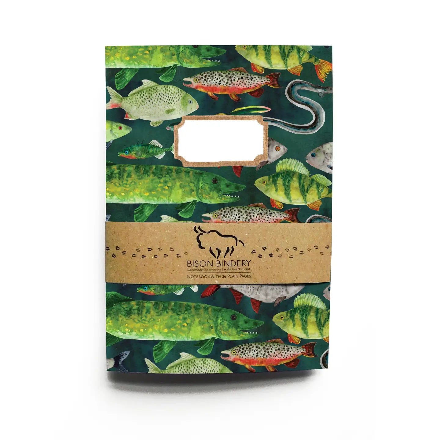 Bison Bindery A5 Recycled 36-Page Plain Notepad - Freshwater Fish