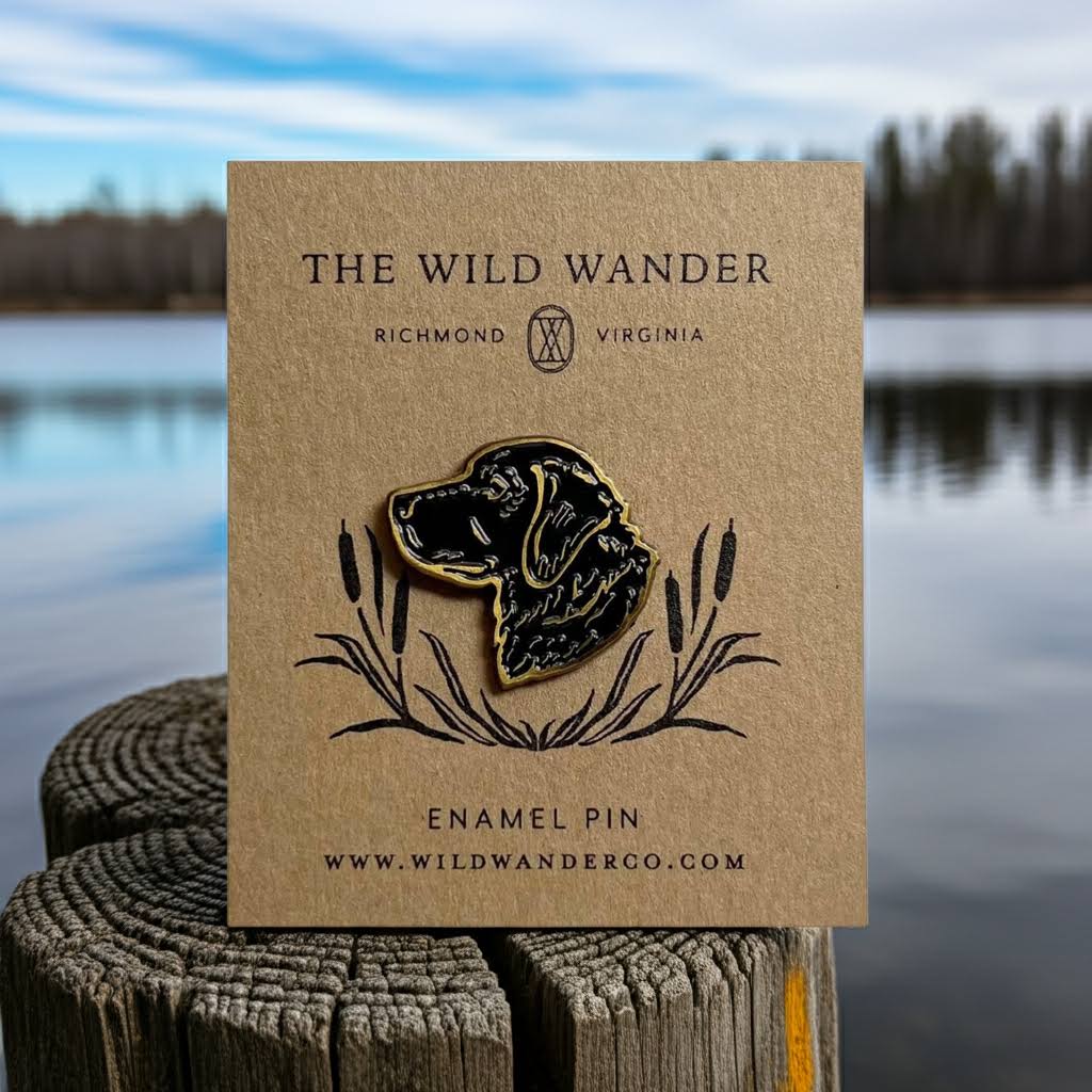 The Wild Wander Black Lab Enamel Pin