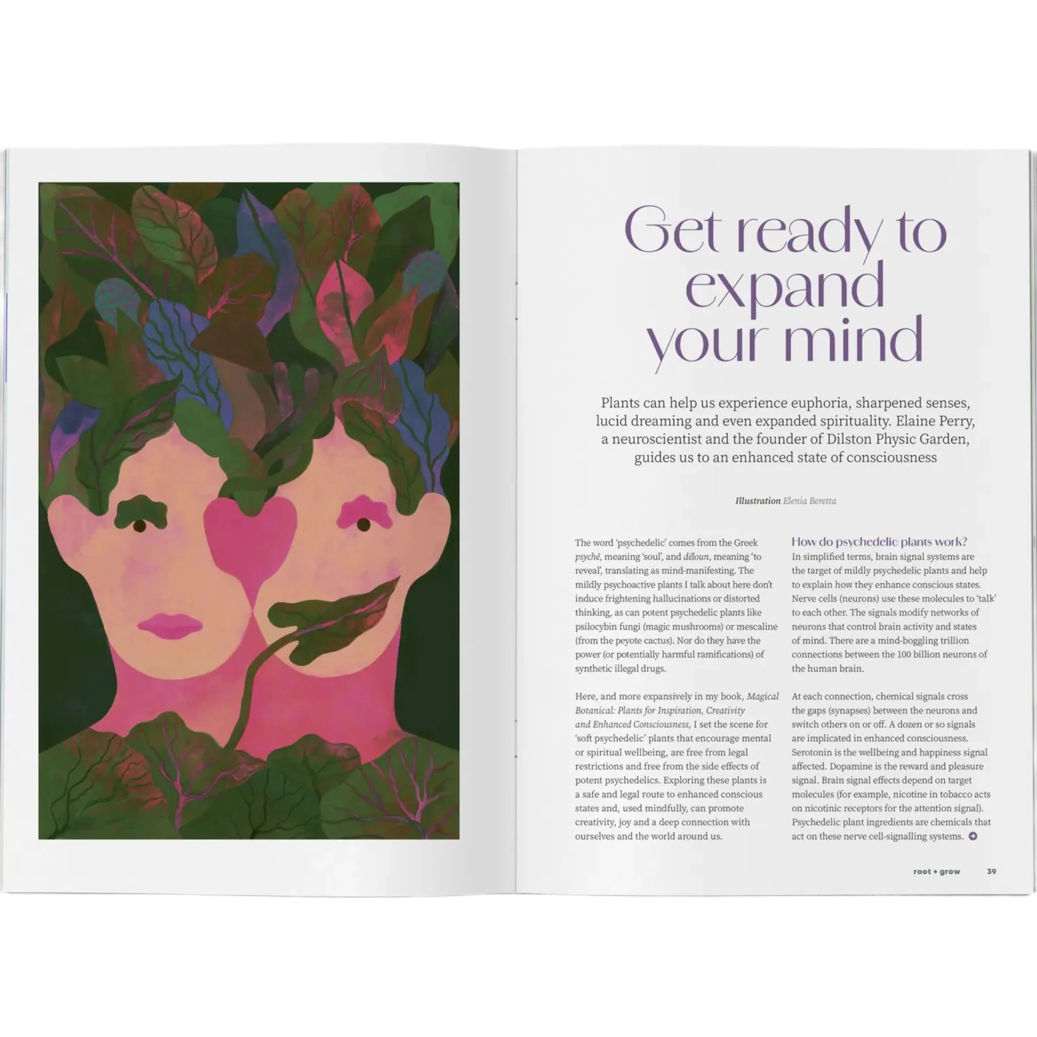 Bloom Zine Issue 16 Spring/Summer 24 features a poster with three pink flowers and green leaves, overlaid with the word "bloom" in white, and text at the bottom that reads "gardening • Urban garden • inspiration".