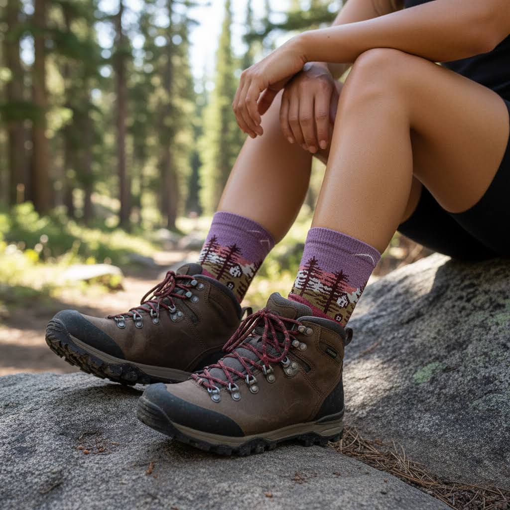 Darn Tough 5013 Women's Northwoods Micro Crew Midweight Hiking Socks - Cranberry