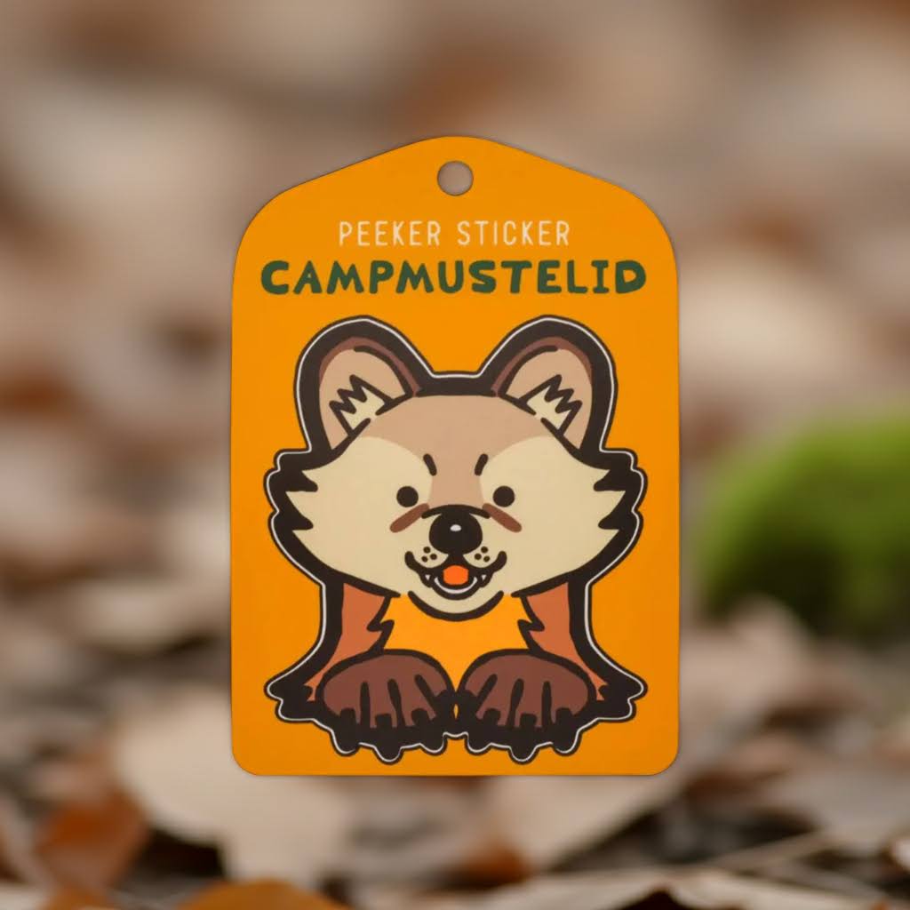 Camp Mustelid American Marten Peeker Large Sticker