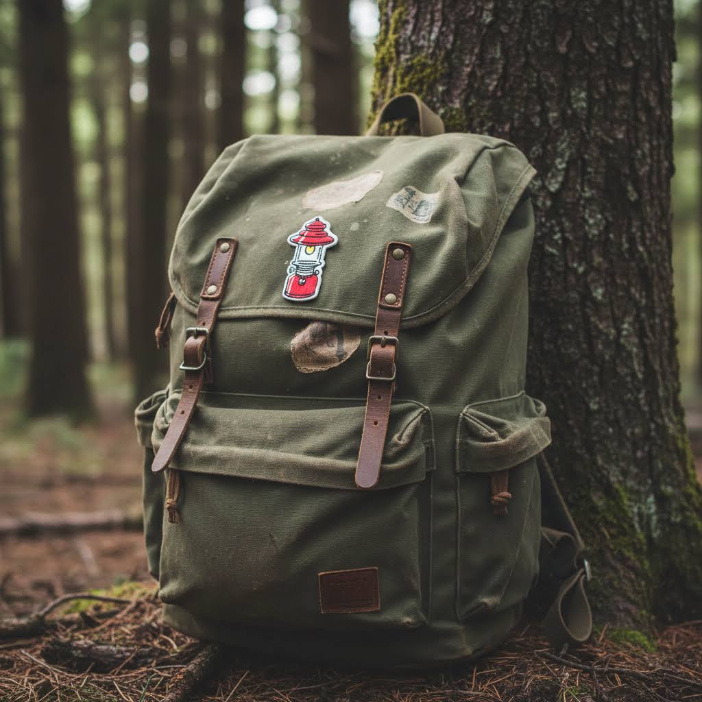 Union Made Embroidered Patch - Camping Lantern