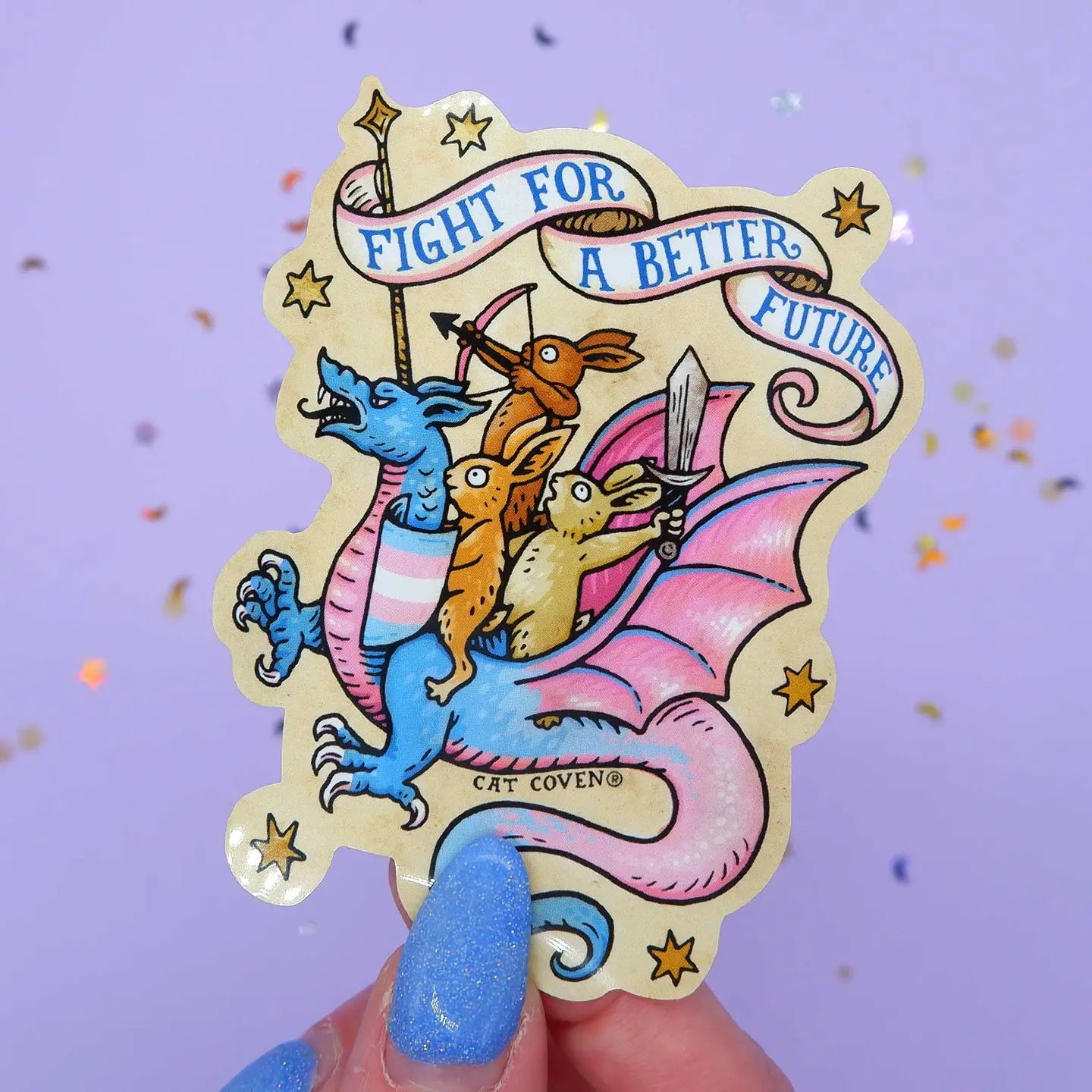 Cat Coven “Fight For A Better Future” Sticker