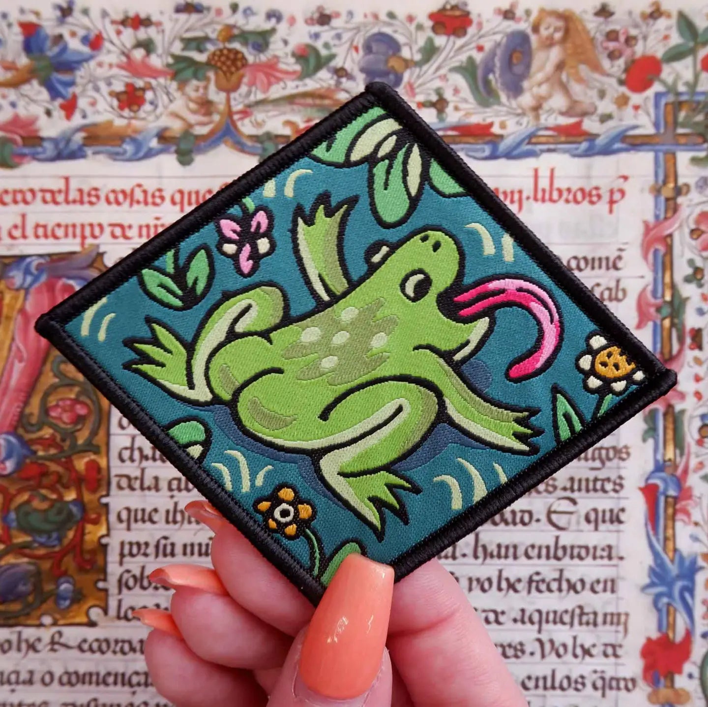Cat Coven Big Booty Frog Woven Patch