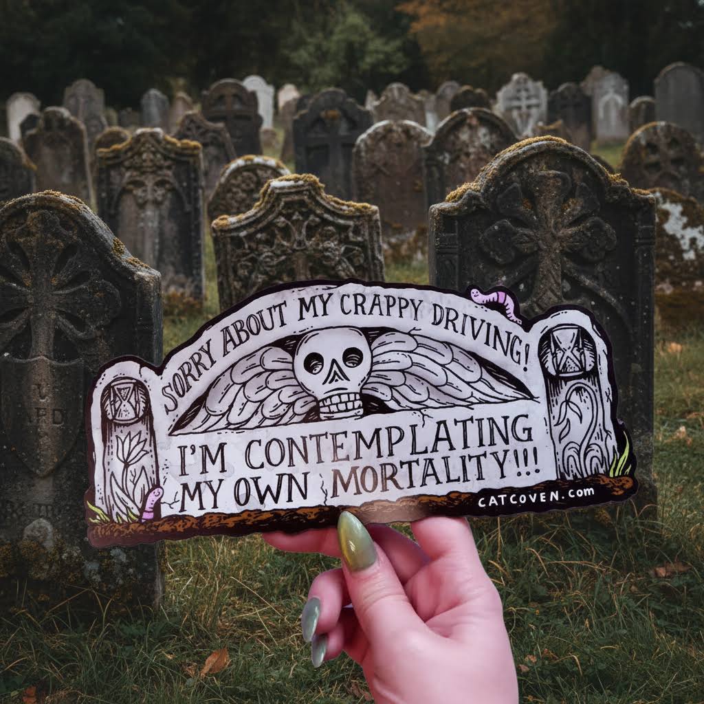 Cat Coven Mortality Car Magnet