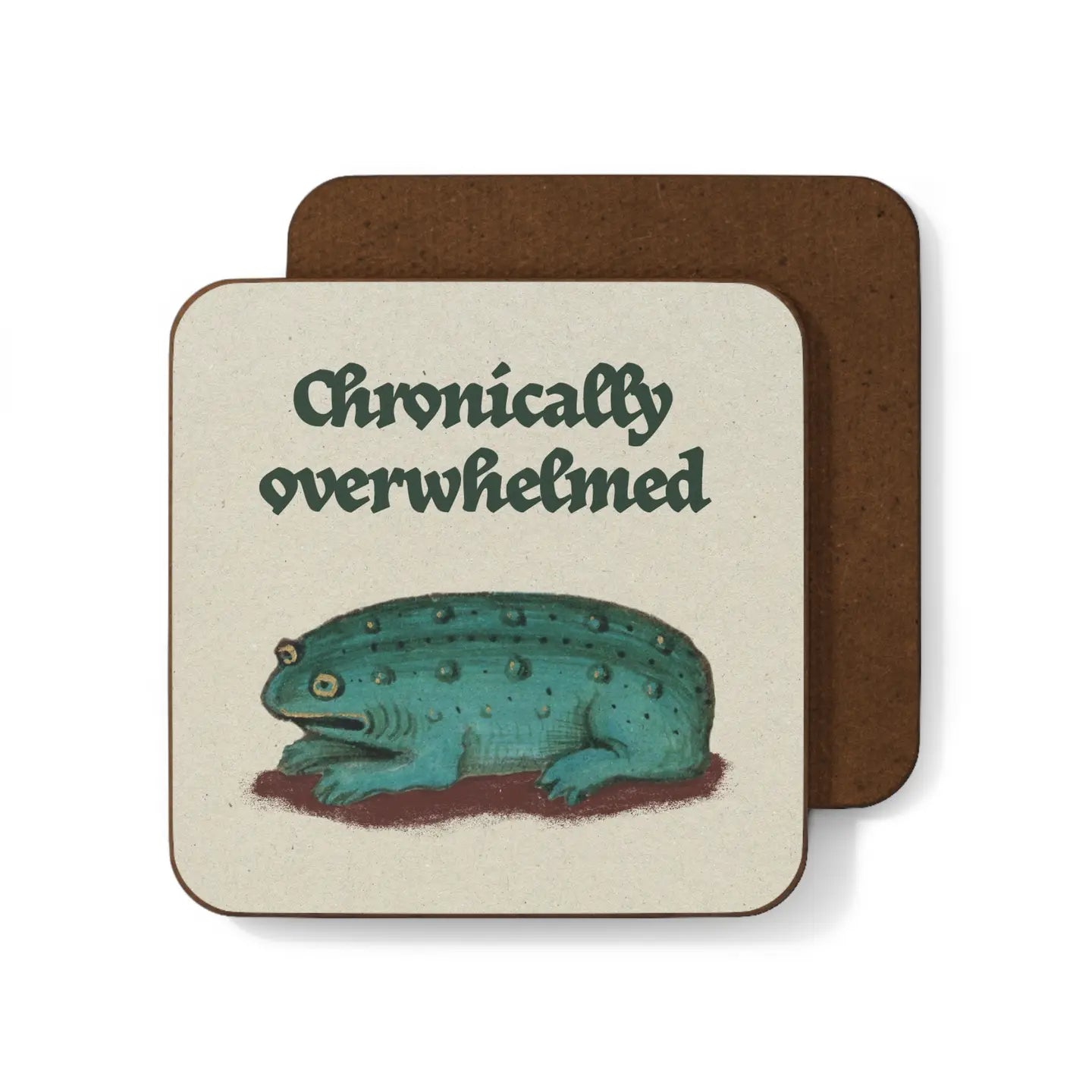 Betiobca Overwhelmed Medieval Frog Coaster