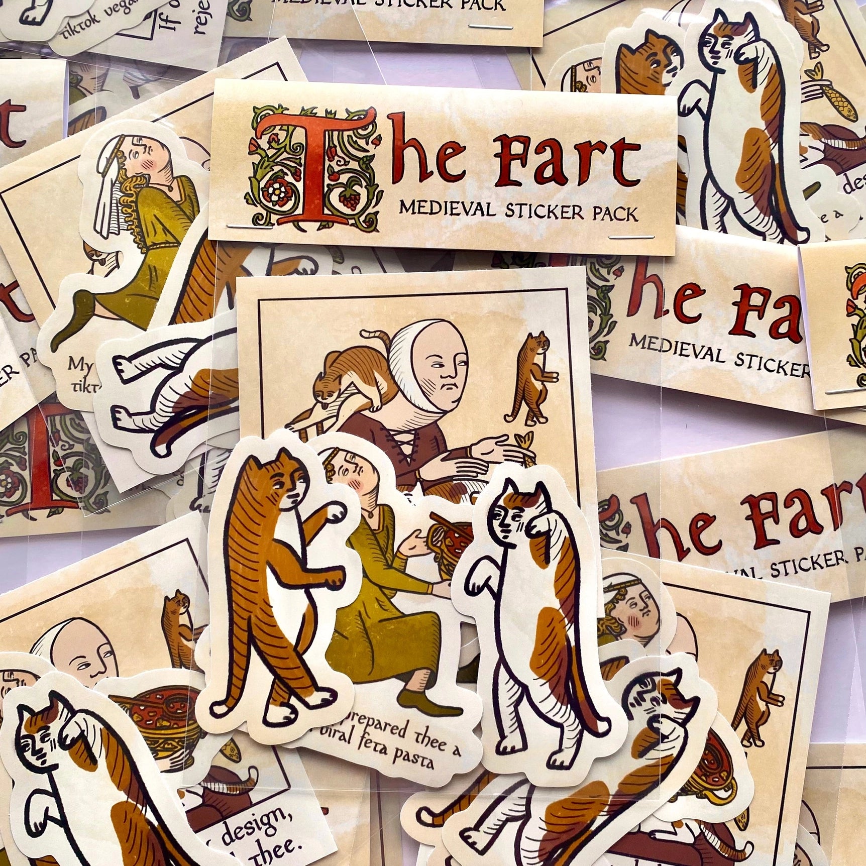 Clarice Tudor The Fart Medieval Sticker Pack - Joke Medieval Stickers