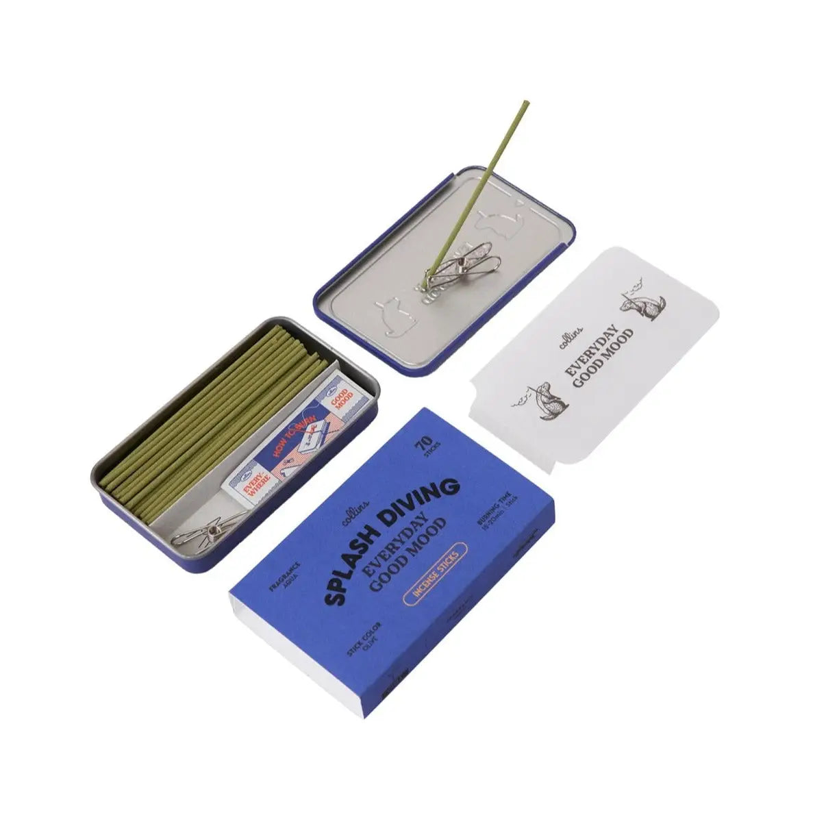 Incense Sticks in a Blue tin, with branding.