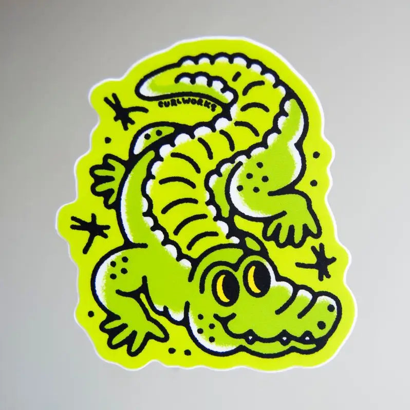 Curlworks Alligator Vinyl Sticker