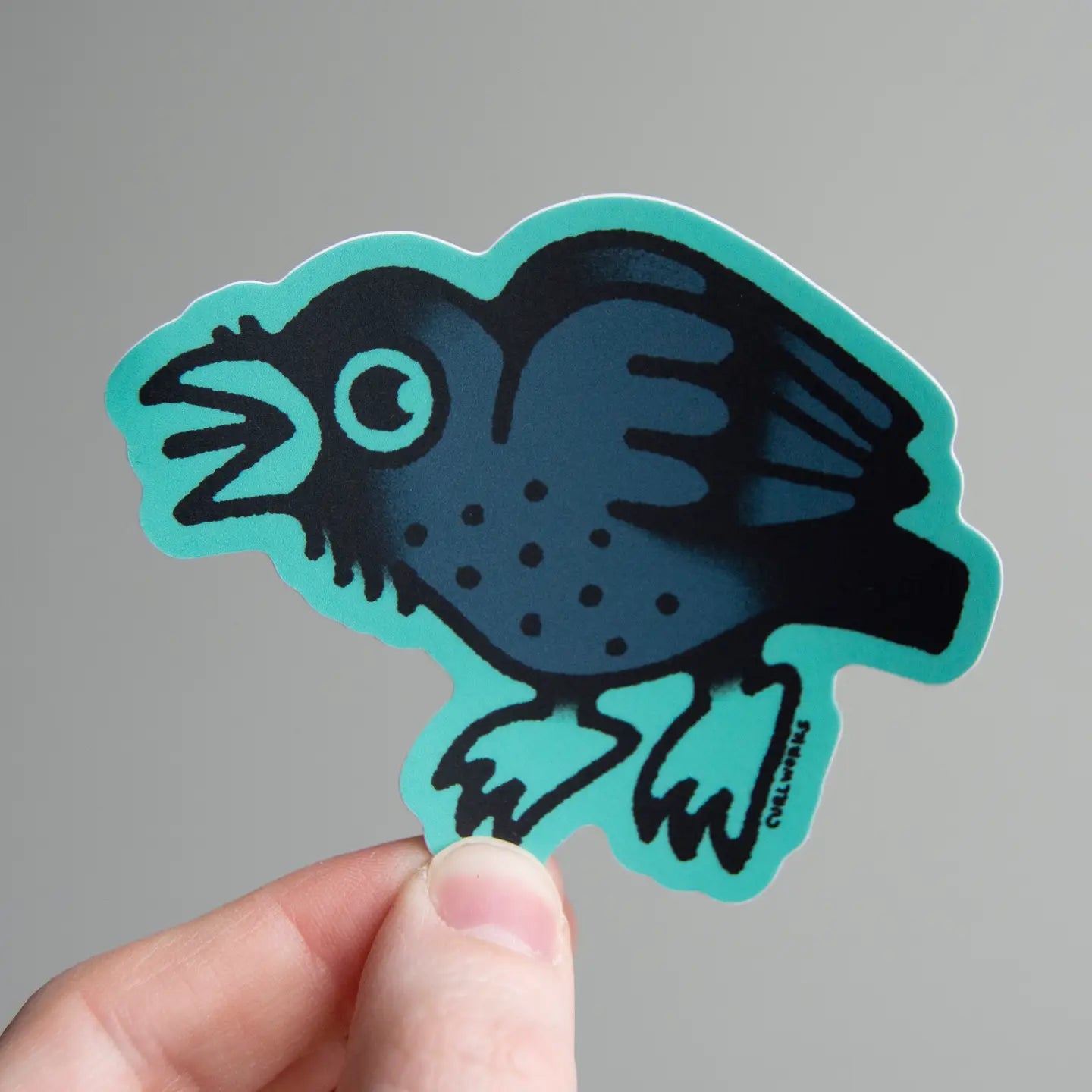 Curlworks Crow Vinyl Sticker