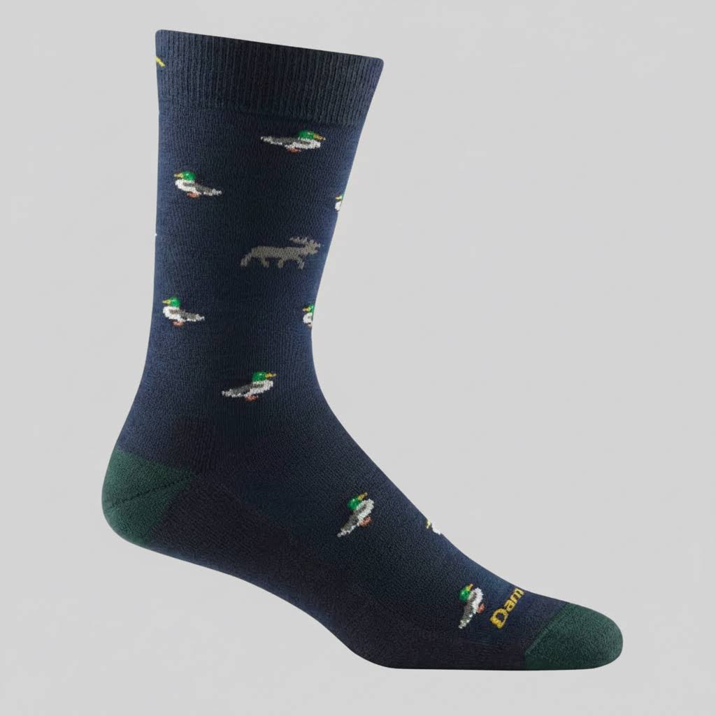 Darn Tough 6094 Men's Duck Duck Moose Crew Lightweight Lifestyle Socks - Eclipse