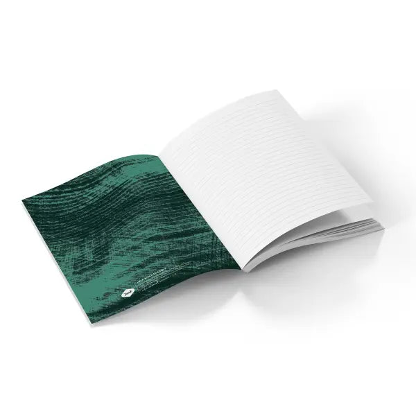 Forager Provisions LTD Denik Silence of Nature medium layflat journal with green abstract cover and lined pages