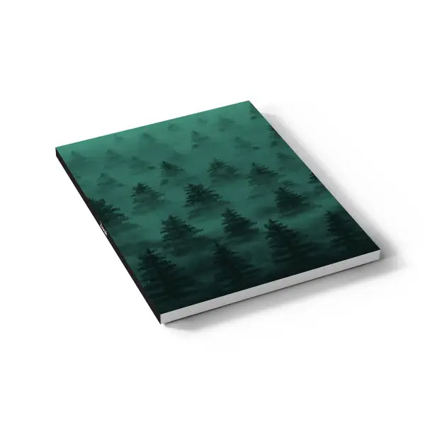 Forager Provisions LTD Denik Silence of Nature medium layflat journal with a green misty forest cover design