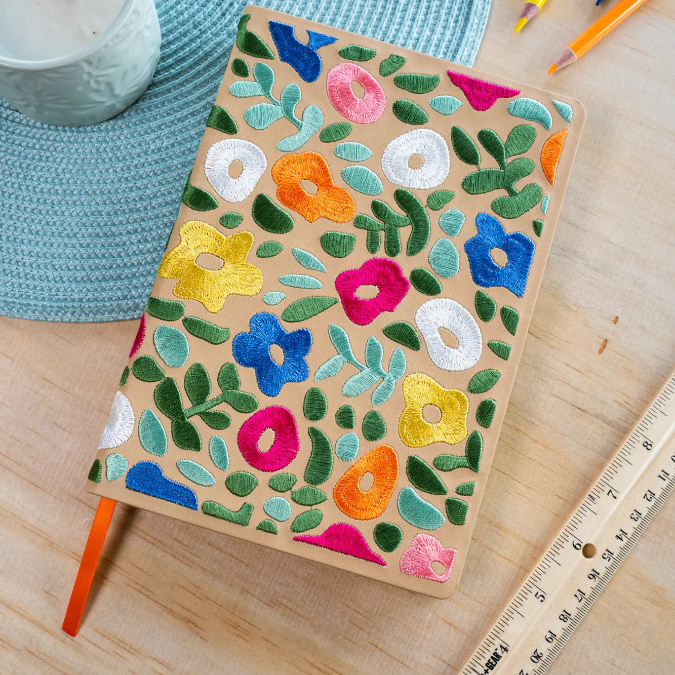 Denik Spring Garden Embroidered Layflat Journal Notebook