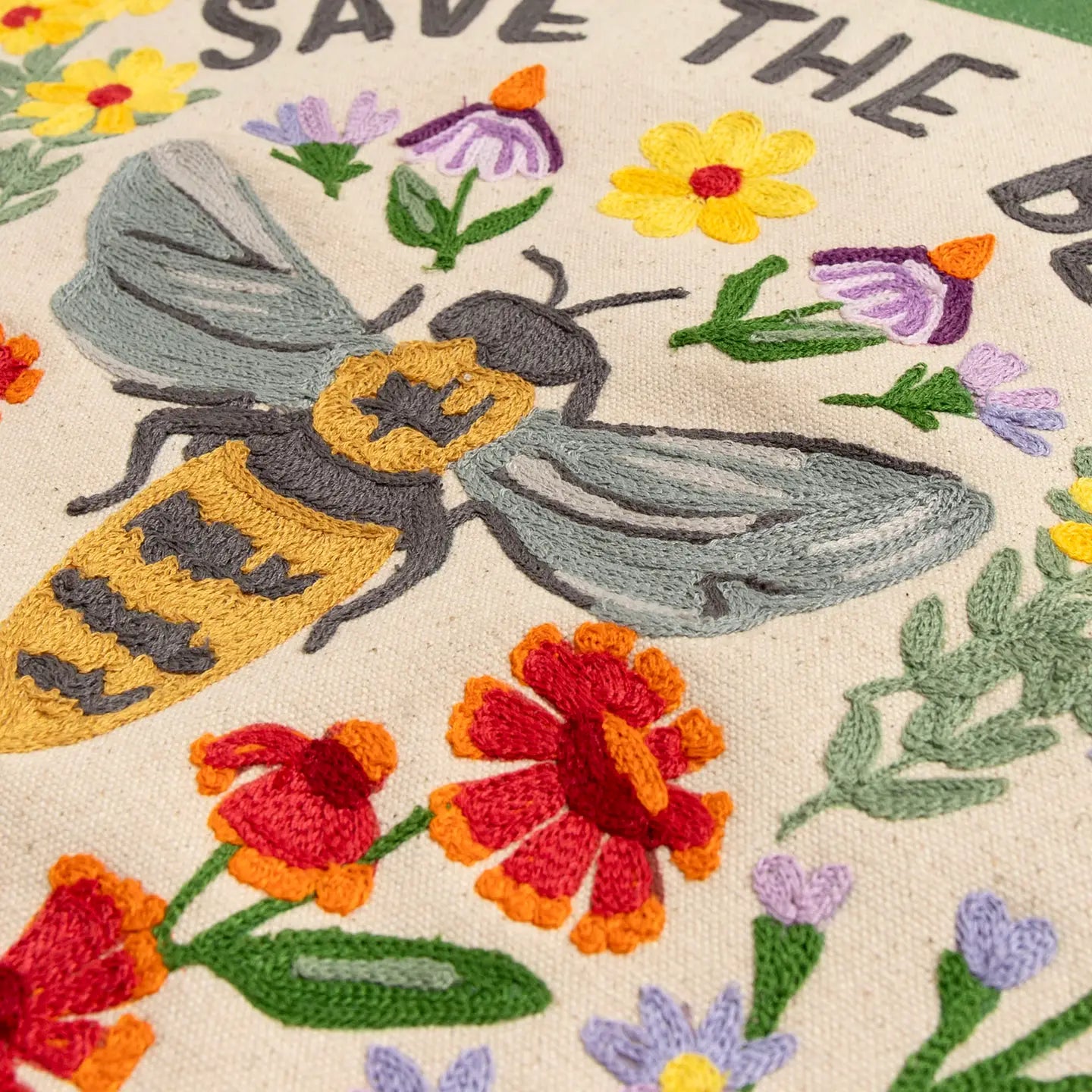 1Canoe2 Save The Bees Embroidered Canvas Banner Pennant 14x16”