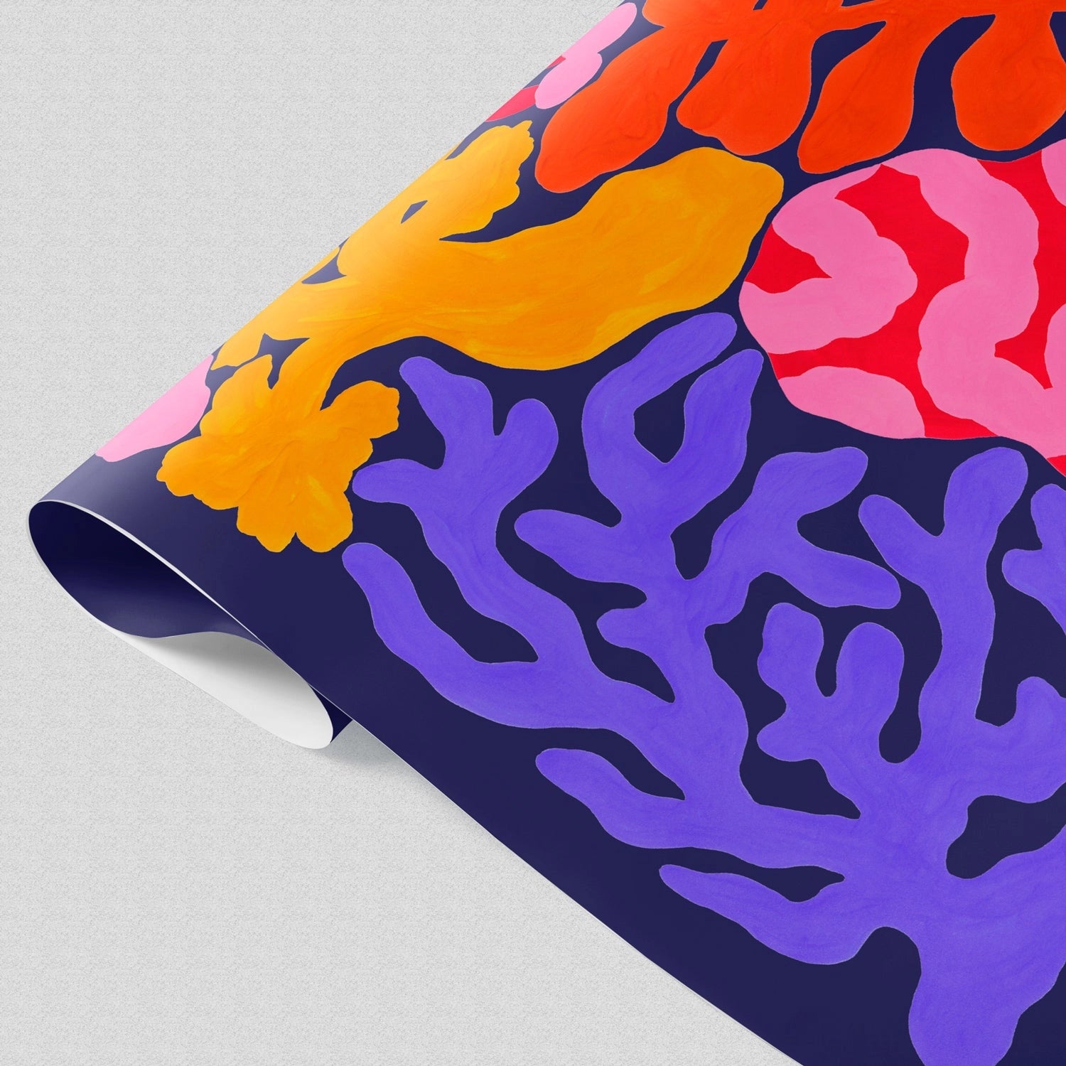 Evermade Coral Gift Wrap by Liv Lee x WWF: vibrant abstract coral print, eco-friendly paper ideal for ocean-themed gifts.