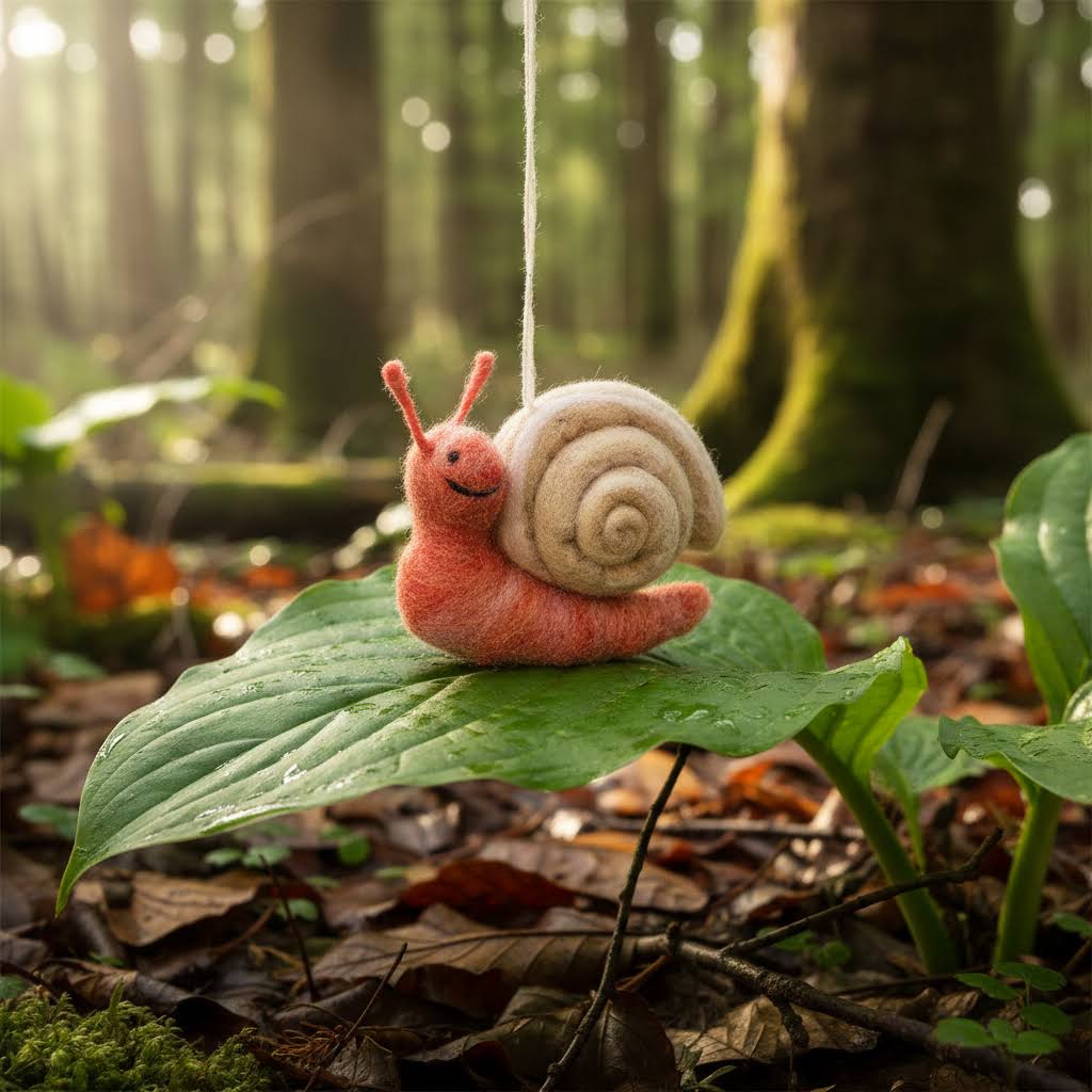 Felt So Good Handmade Felt Hanging Decoration - Snail