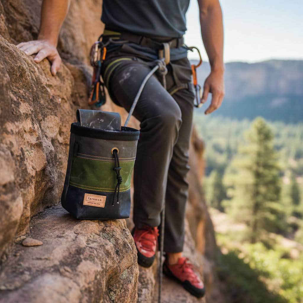 Fernweh UK Waxed Canvas Rock Climbing Chalk Bag - Scree/Moss/Storm