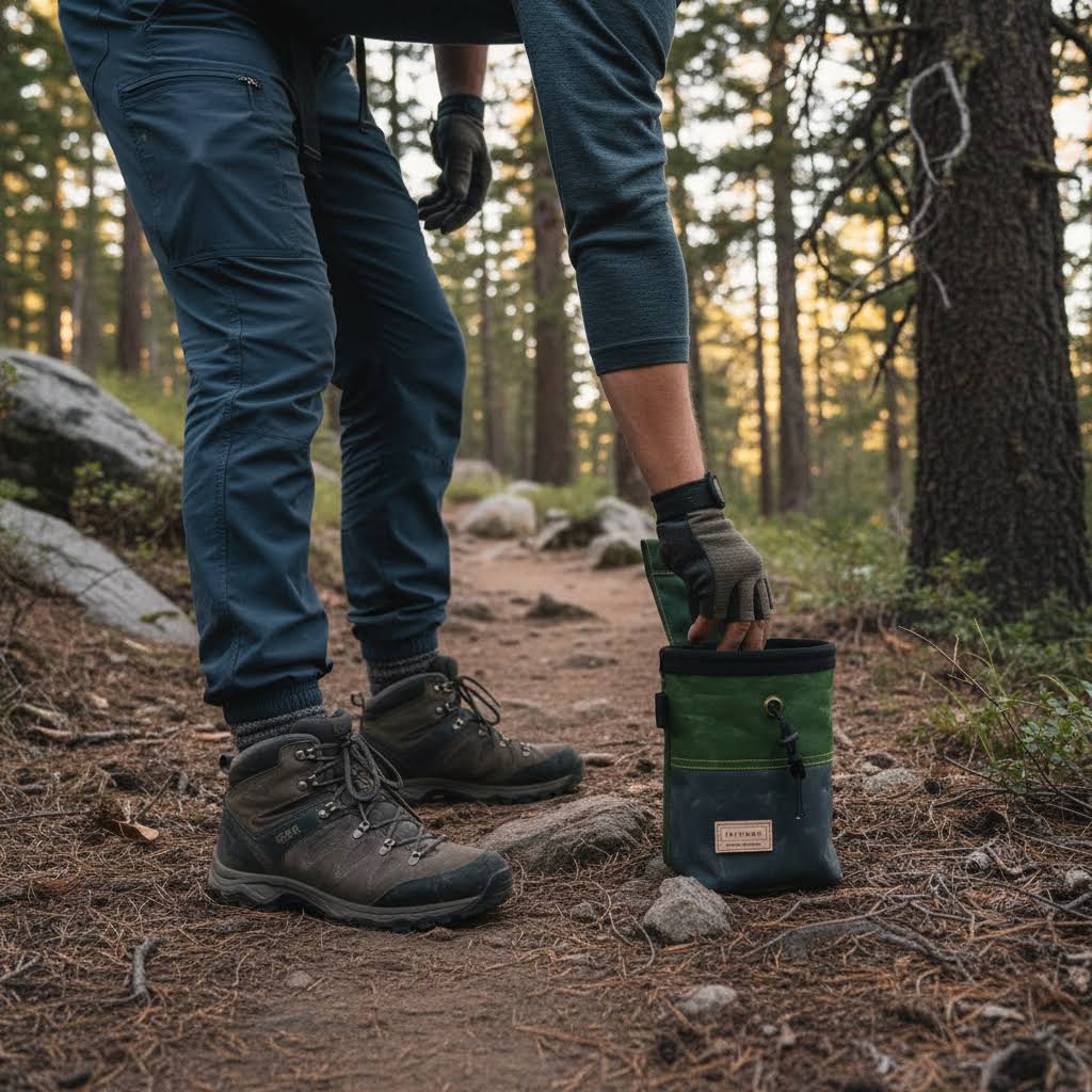 Fernweh UK Waxed Canvas Rock Climbing Chalk Bag - Moss/Scree