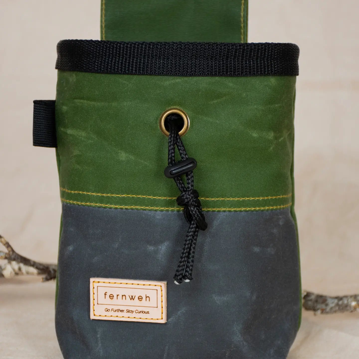 Fernweh UK Waxed Canvas Rock Climbing Chalk Bag - Moss/Scree