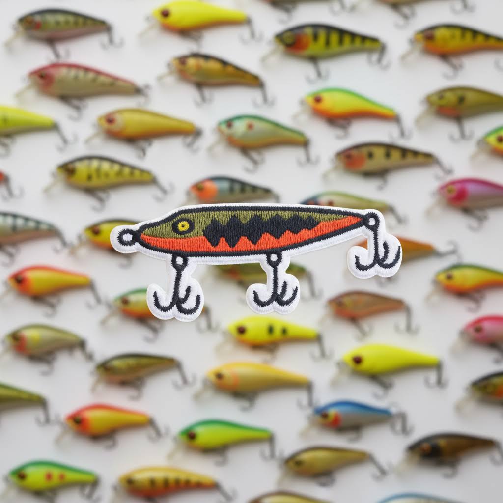 Union Made Fishing Lure Embroidered Patch