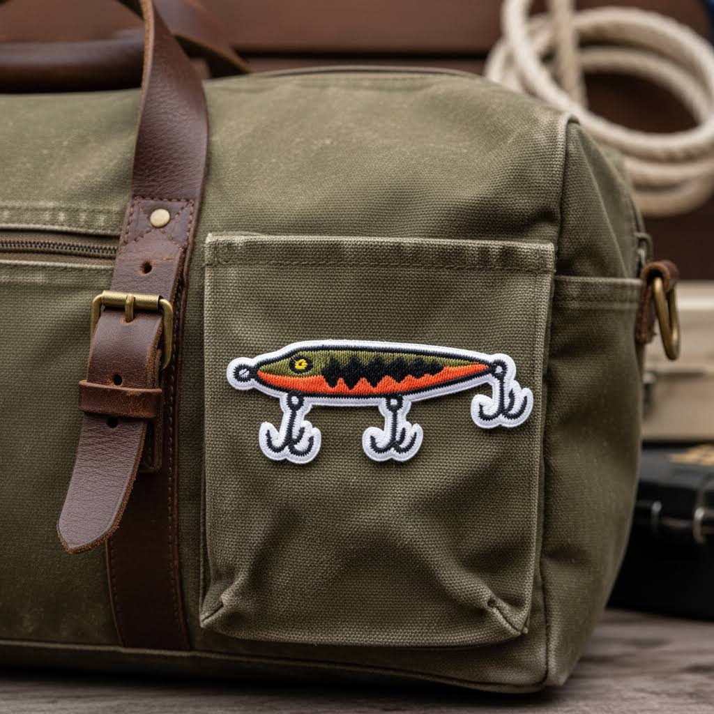 Union Made Fishing Lure Embroidered Patch