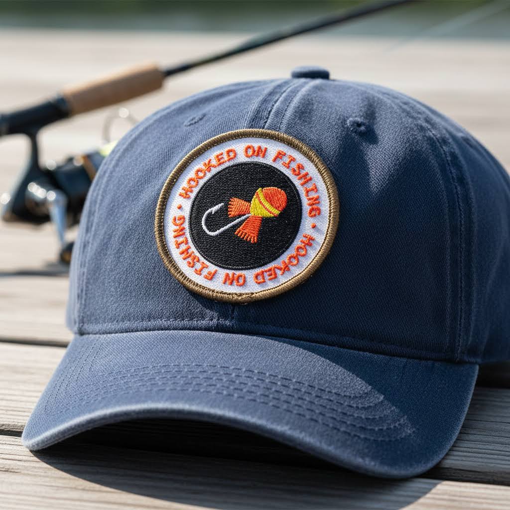 Union Made Embroidered Patch - Hooked On Fishing