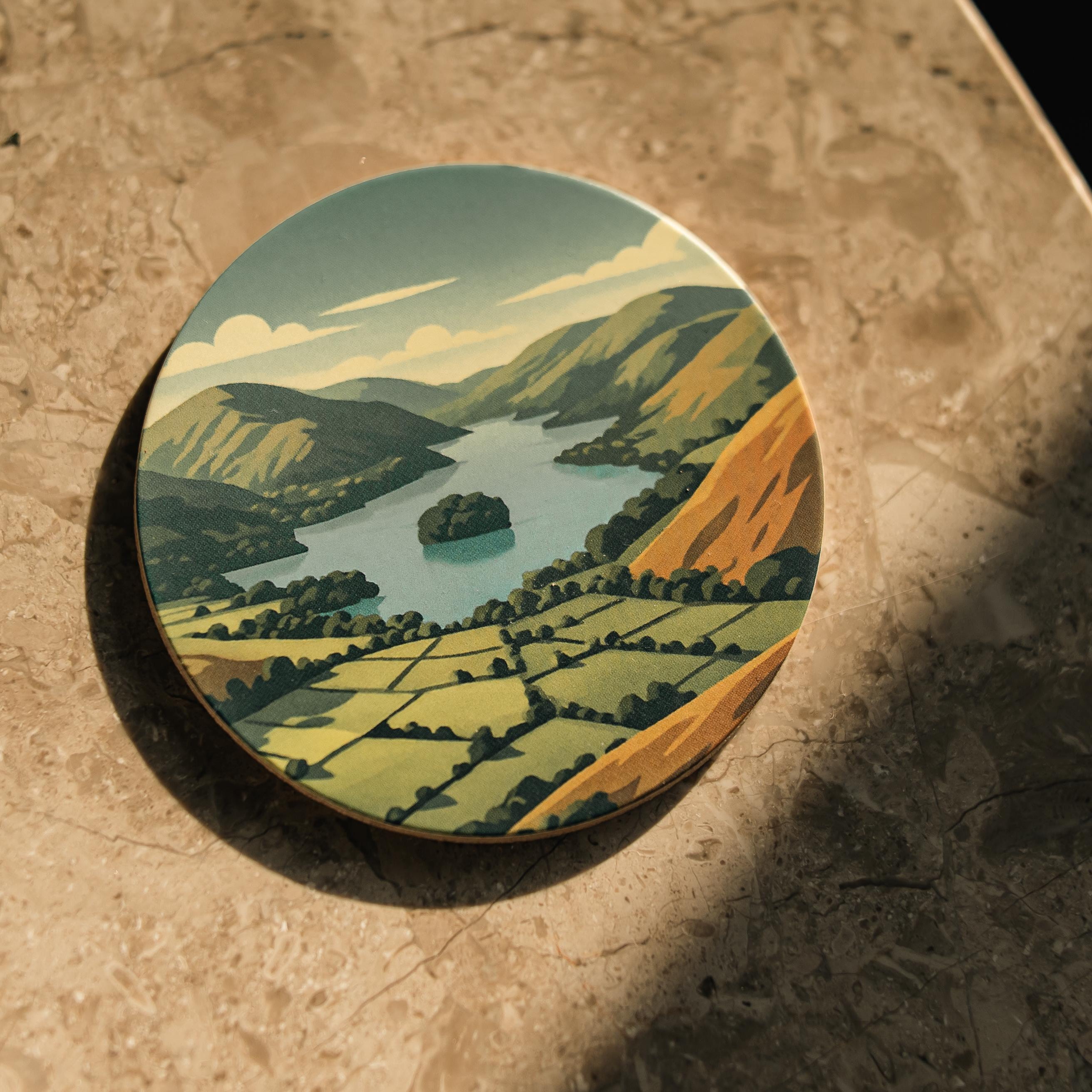 Gilded Peaks The Scafell Pike Mountain Whiskey Tumbler and Coaster Set