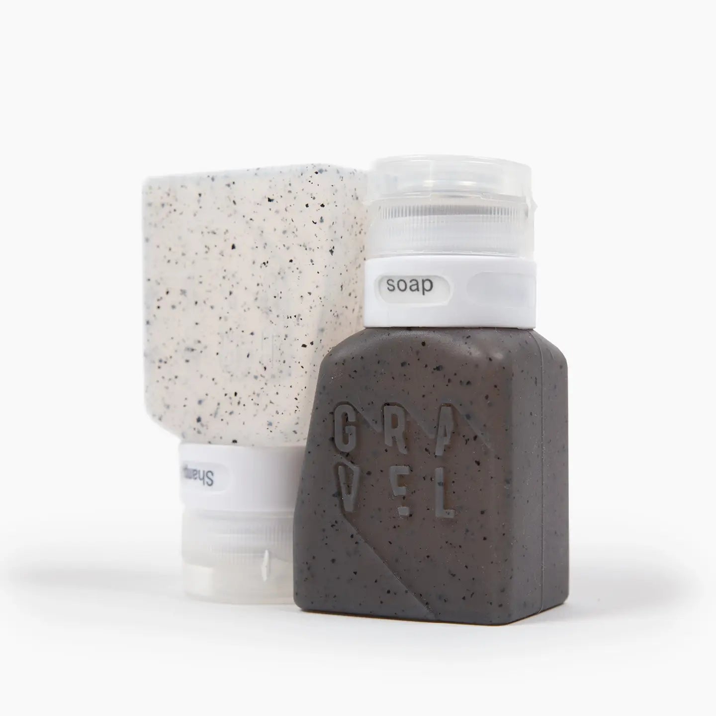 Gravel Outdoor Travel Bottles For Liquids 3oz (89 Ml) (Two Pack) - Grey & Clear