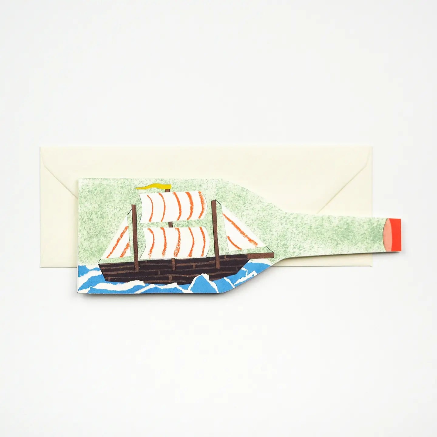 Hadley Paper Goods Ship In A Bottle Greeting Card
