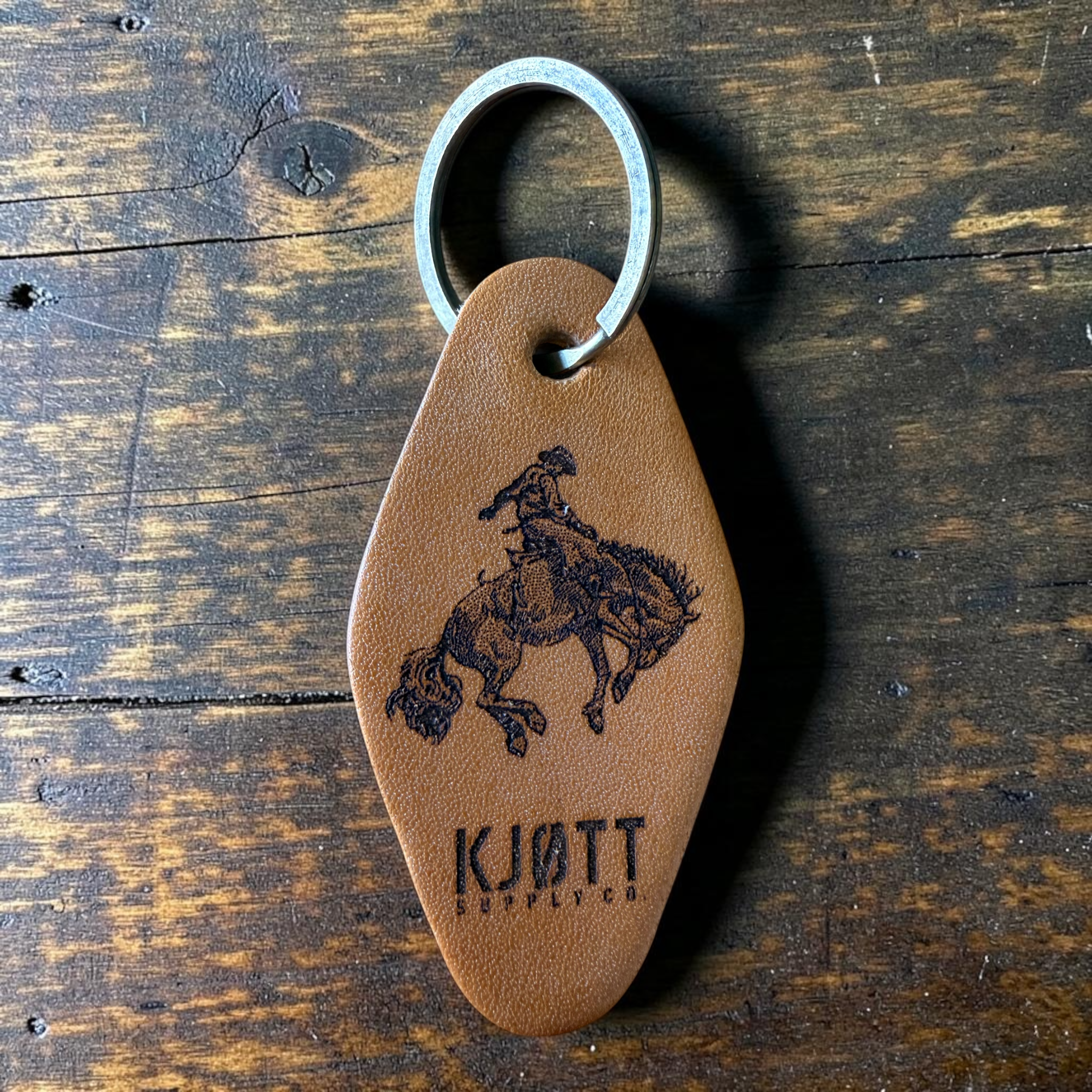 Kjøtt Supply Co Leather Cabin Motel Keyring (Various Designs)