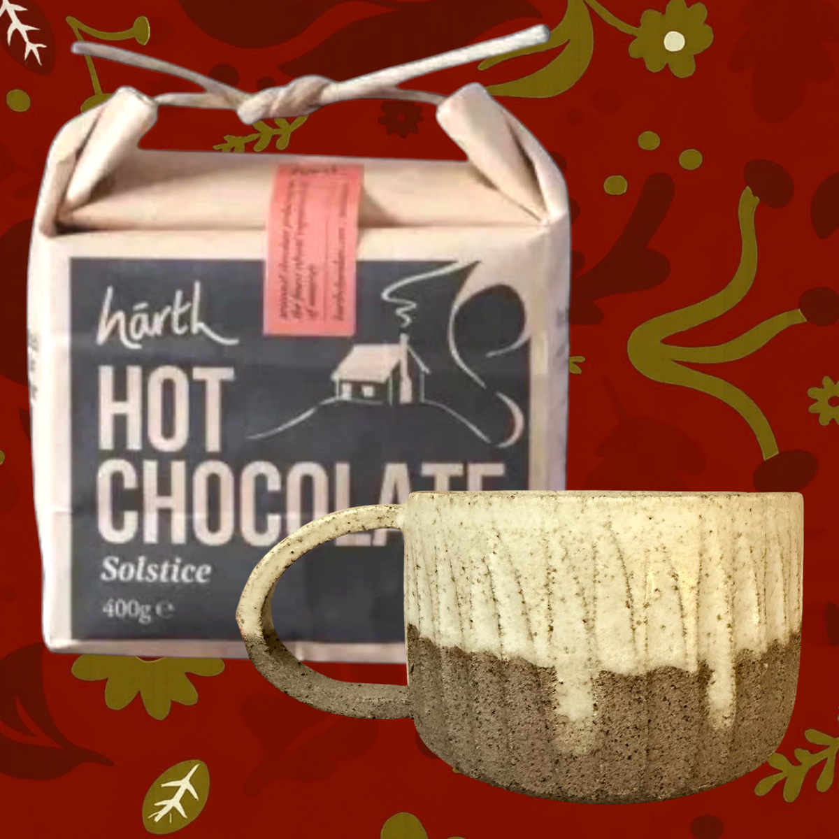 Hárth Winter Solstice Hot Chocolate & Beige Arte Handmade Ceramic Smoked Grey Stoneware Mug (1 unit)
