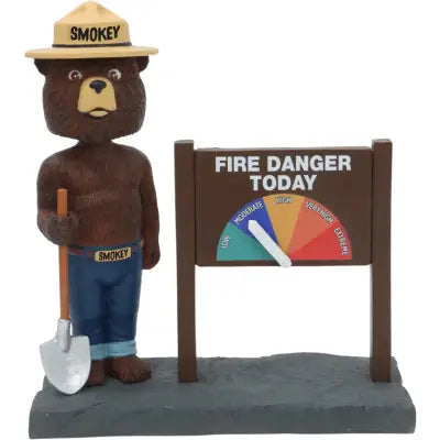 Smokey Bear Fire Danger Meter at “Extreme” – National Bobblehead promotes wildfire safety and prevention awareness campaign.