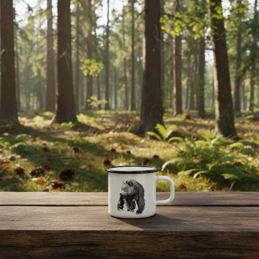 Muurla Teemu Järvi 0.37L Enamel Mug Bear (1 Unit)