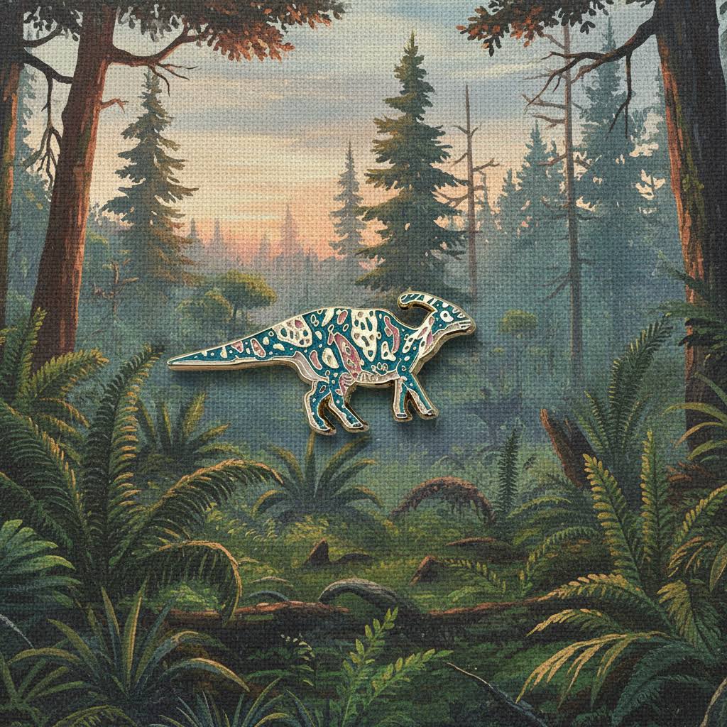 James Barker Parasaurolophus Dinosaur Enamel Pin Badge
