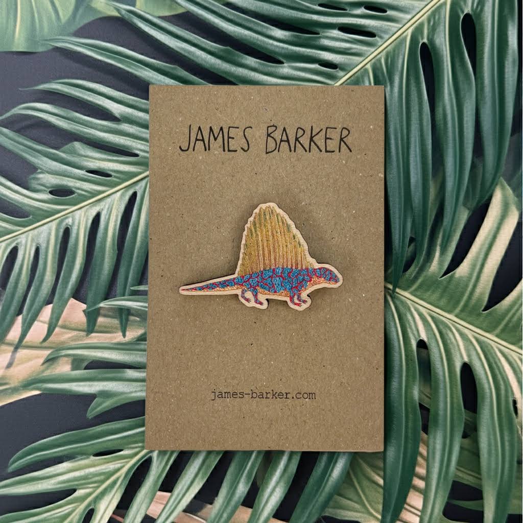 James Barker Prehistoric Dimetrodon Dinosaur Wooden Pin